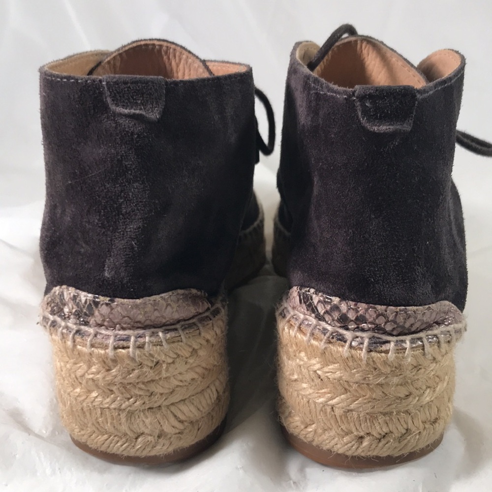 Rag & Bone New York Women’s Geneva Dark Brown Suede Platform Laced Espadrilles - Picture 3 of 10